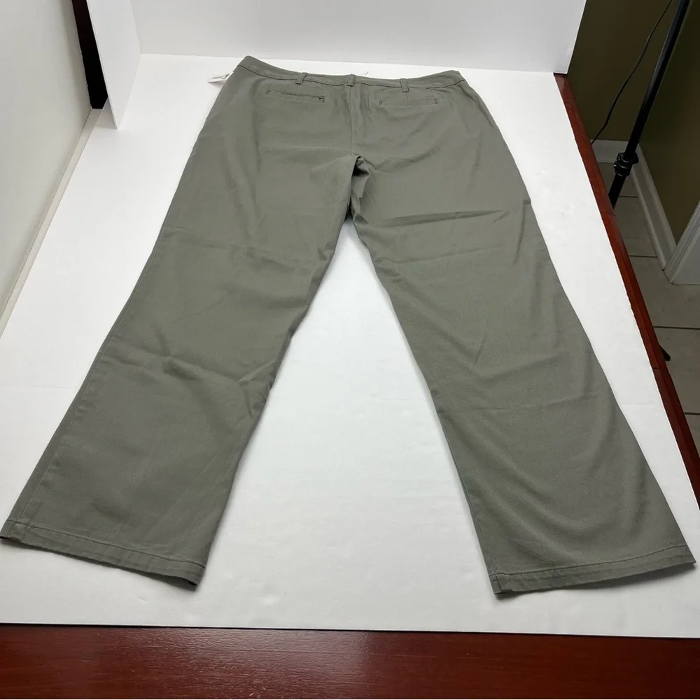 Duck Head‎ Stretch Twill Pant Womens Size 18 Green Pockets Preppy NEW
